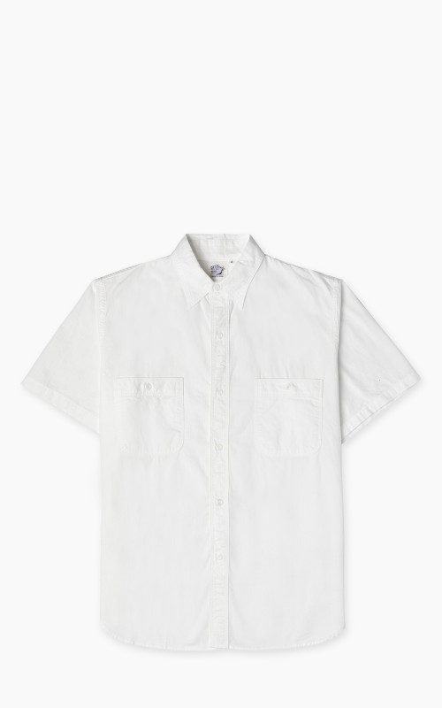 OrSlow Short Sleeve Chambray Work Shirt White