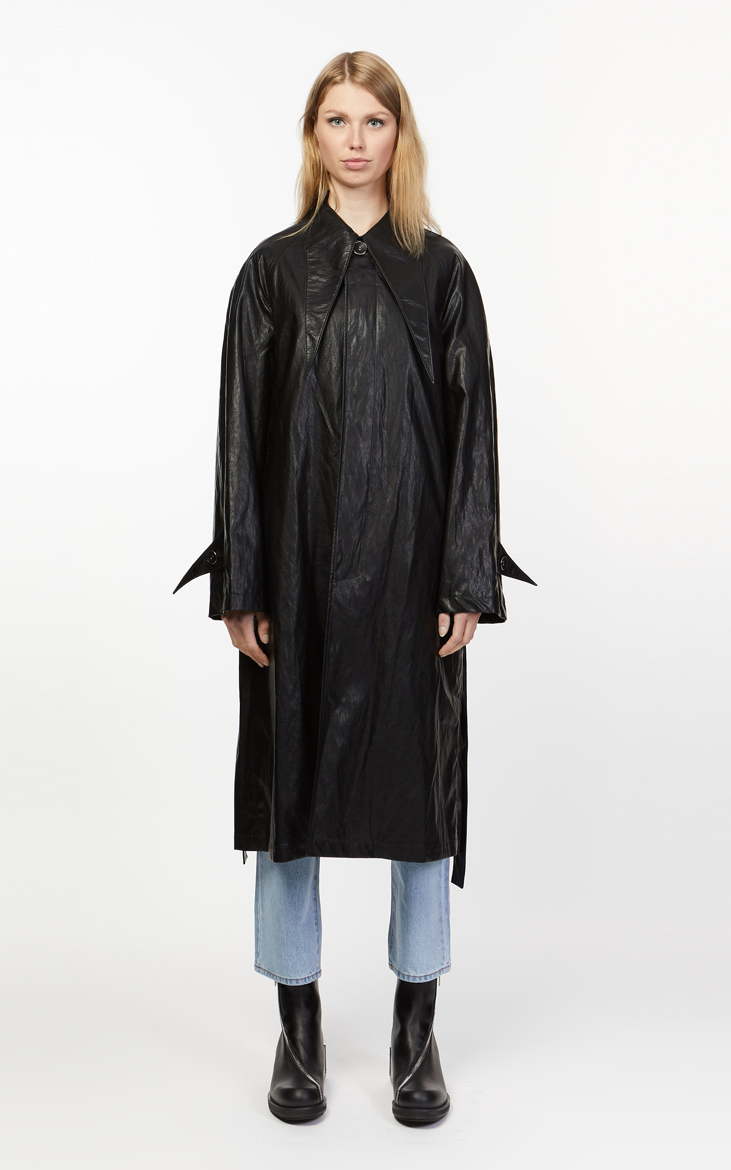 KIMHEKIM Elf Vegan Leather Trench Coat Black | Cultizm