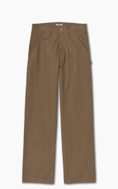 Auralee Washed Heavy Canvas Pants Brown