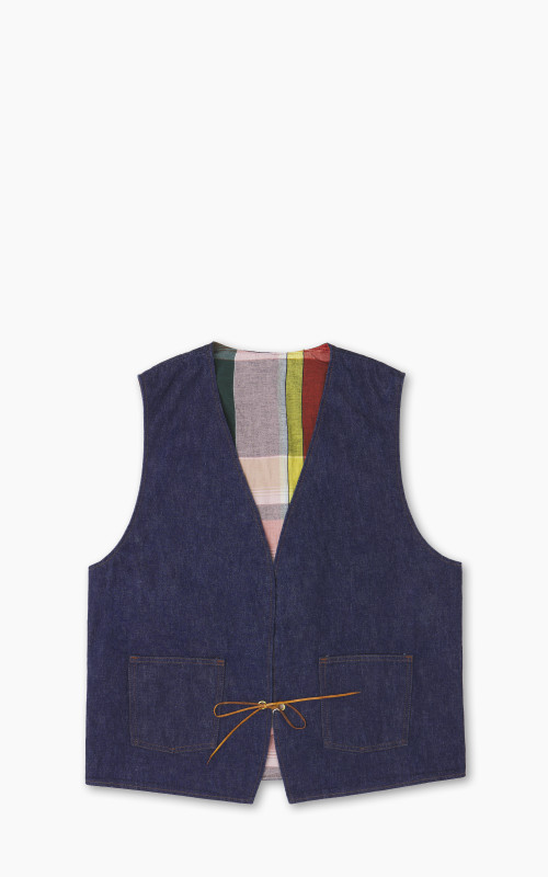 OrSlow Hippie's Reversible Denim Vest Indigo One Wash