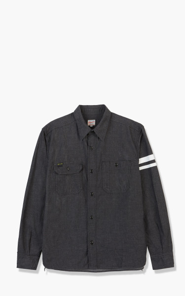 Momotaro Jeans 05-326 Herringbone Work Shirt Black 05-326-Black