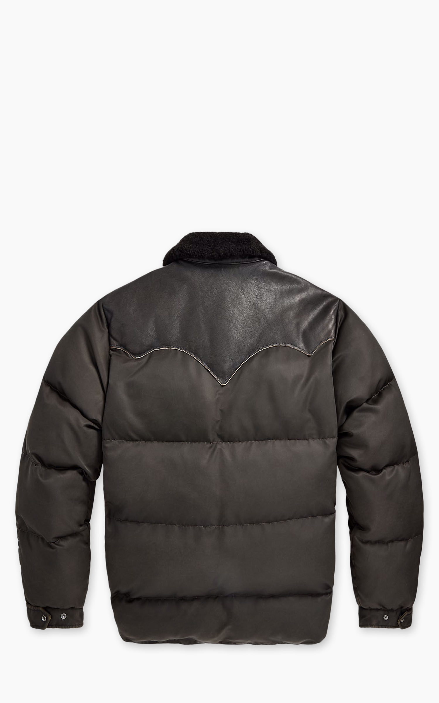RRL Surrey Shearling-Collar Leather-Yoke Jacket Vintage