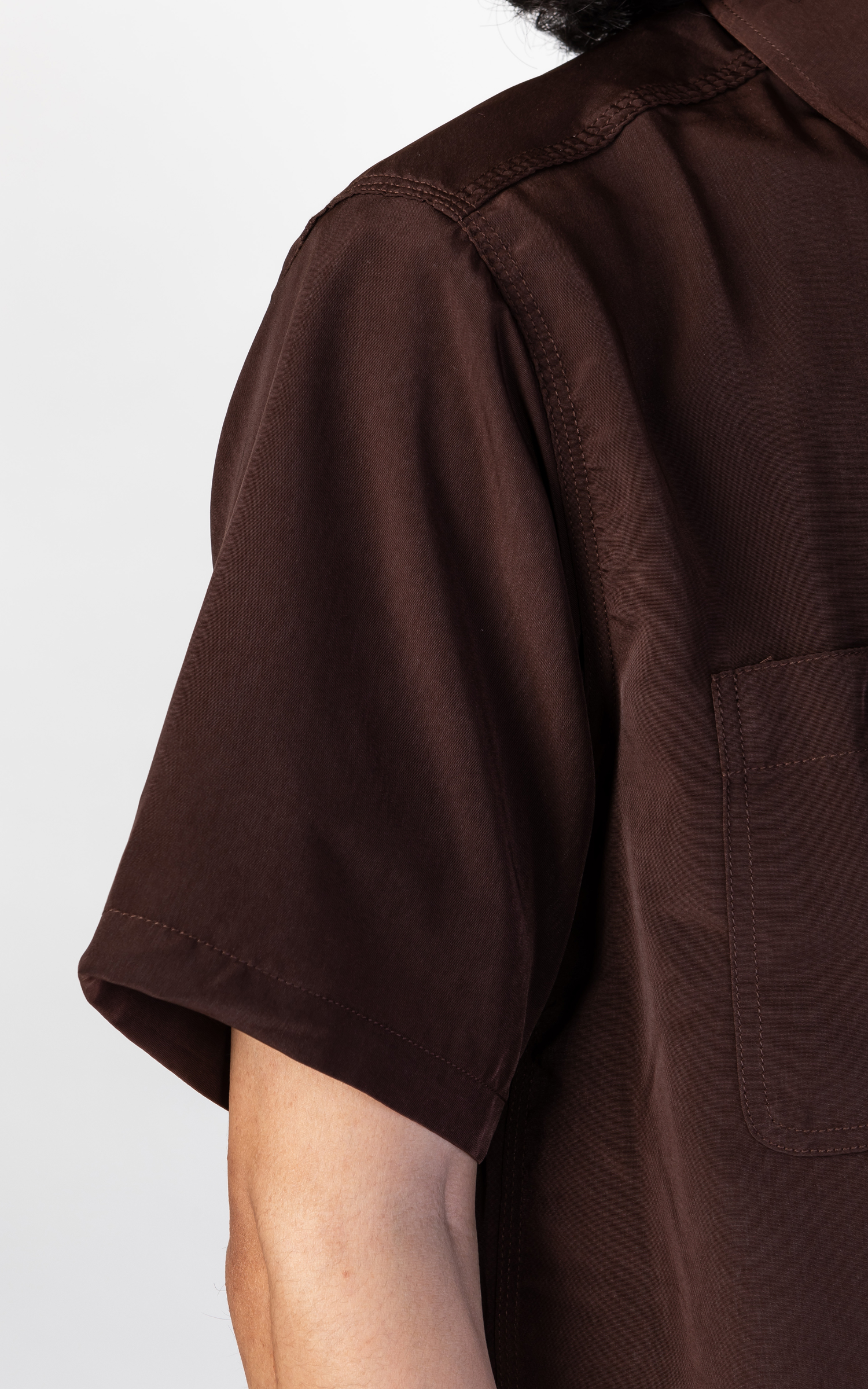Needles S/S Work Shirt Poly Cloth Brown | Cultizm