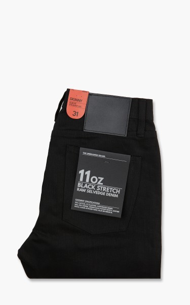 The Unbranded Brand UB144 Skinny Fit Black Stretch Selvedge 11oz UB144