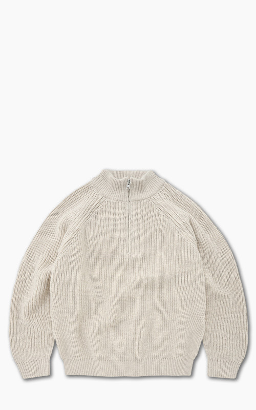 FrizmWORKS Half Zip Mock Neck Sweater Oatmeal