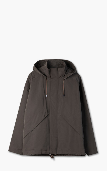 Auralee Washi PES High Density Cloth Hooded Zip Blouson Dark Brown