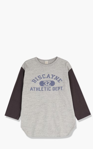 Warehouse &amp; Co. 4800 Three Quarter Baseball T-Shirt Biscayne Grey/Black 4800-biscayne-grey-sumikuro