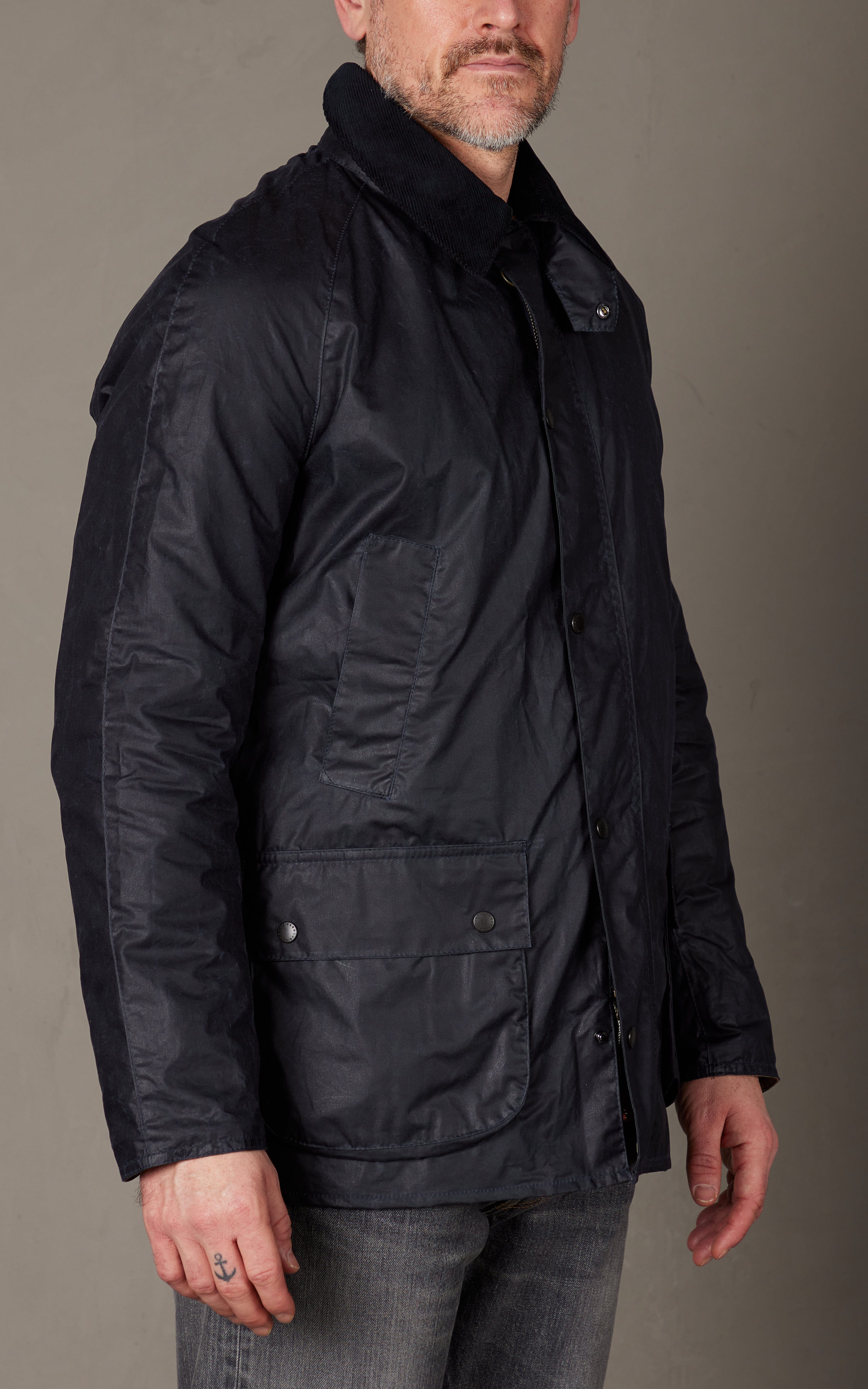 Barbour Lightweight Ashby Wax Jacket Royal Navy Cultizm