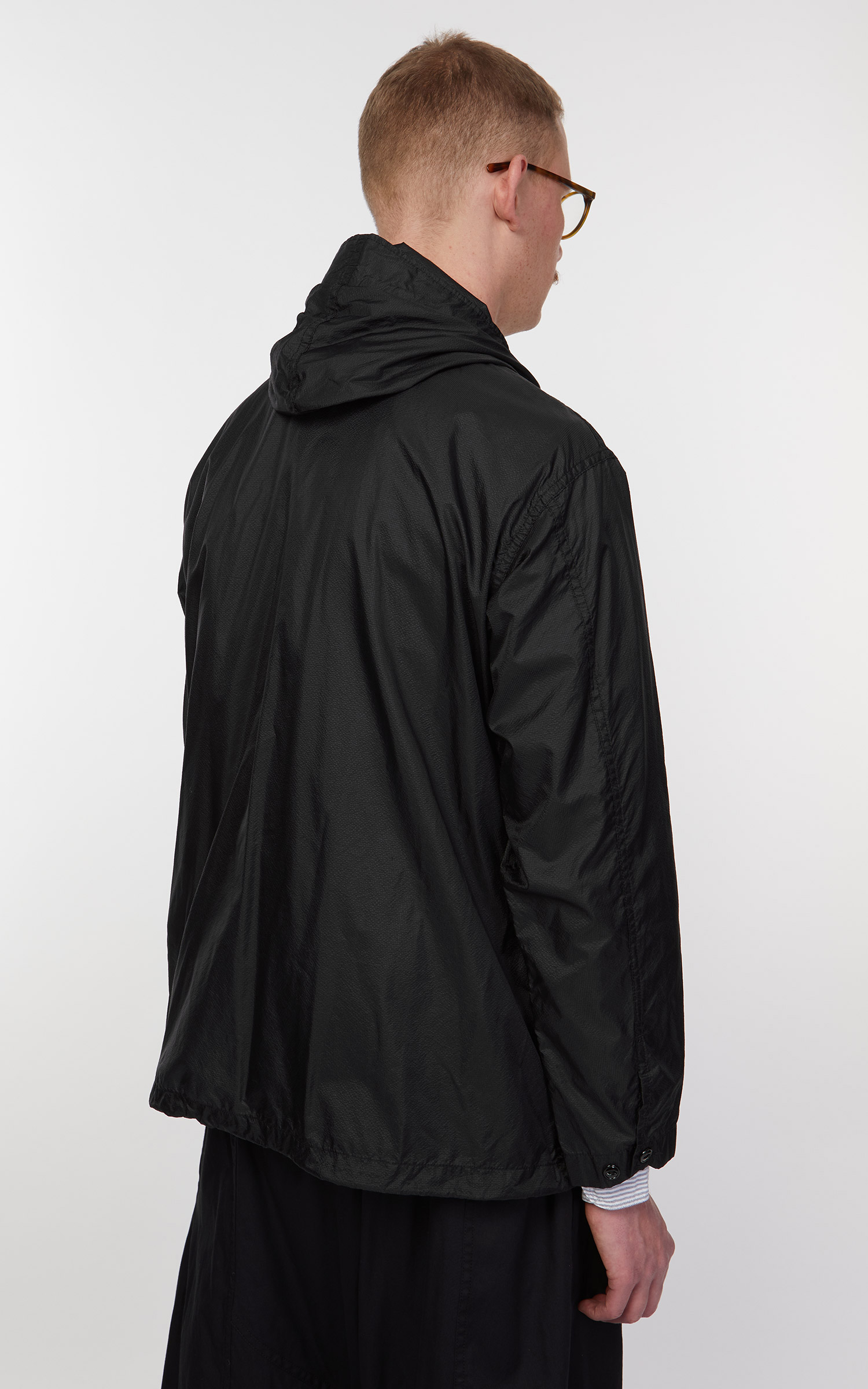 Engineered Garments Cagoule Shirt Black Nylon Micro Ripstop | Cultizm