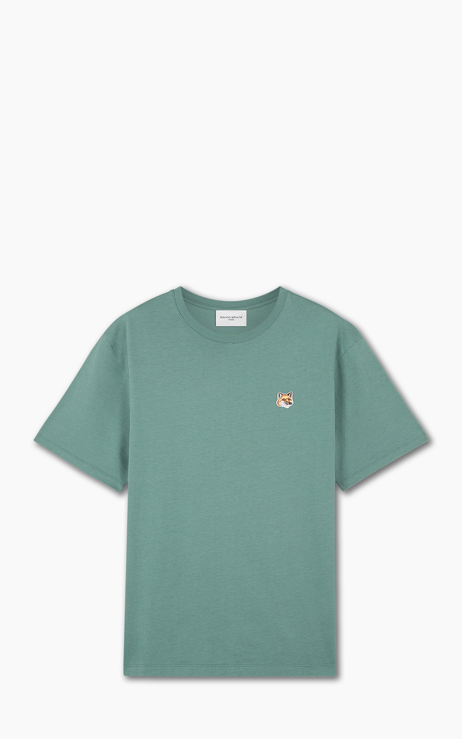 Maison Kitsuné Fox Head Patch Regular T-Shirt Teal Grey | Cultizm