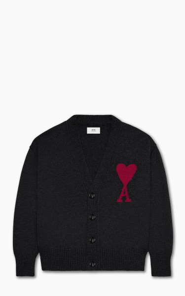AMI Paris Red ADC Cardigan Black/Red