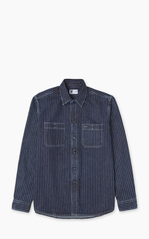 Tellason Utility Shirt Wabash Cotton Stone Washed Wabash Blue/White