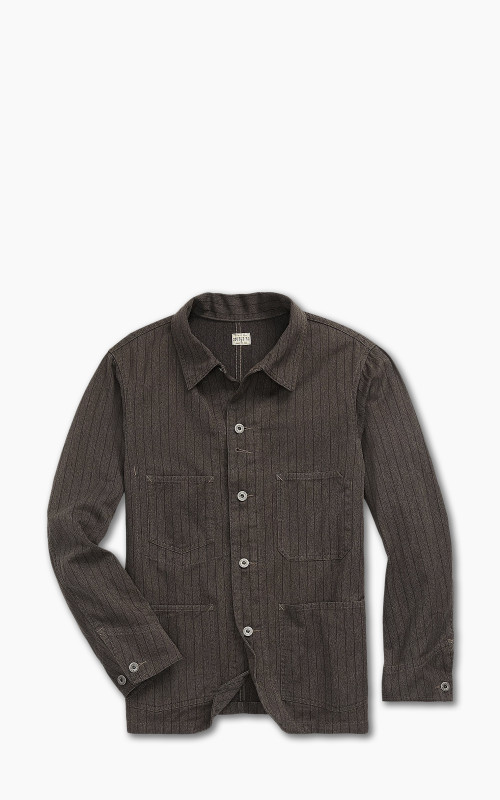 RRL Striped Jaspe Twill Jacket Black/White