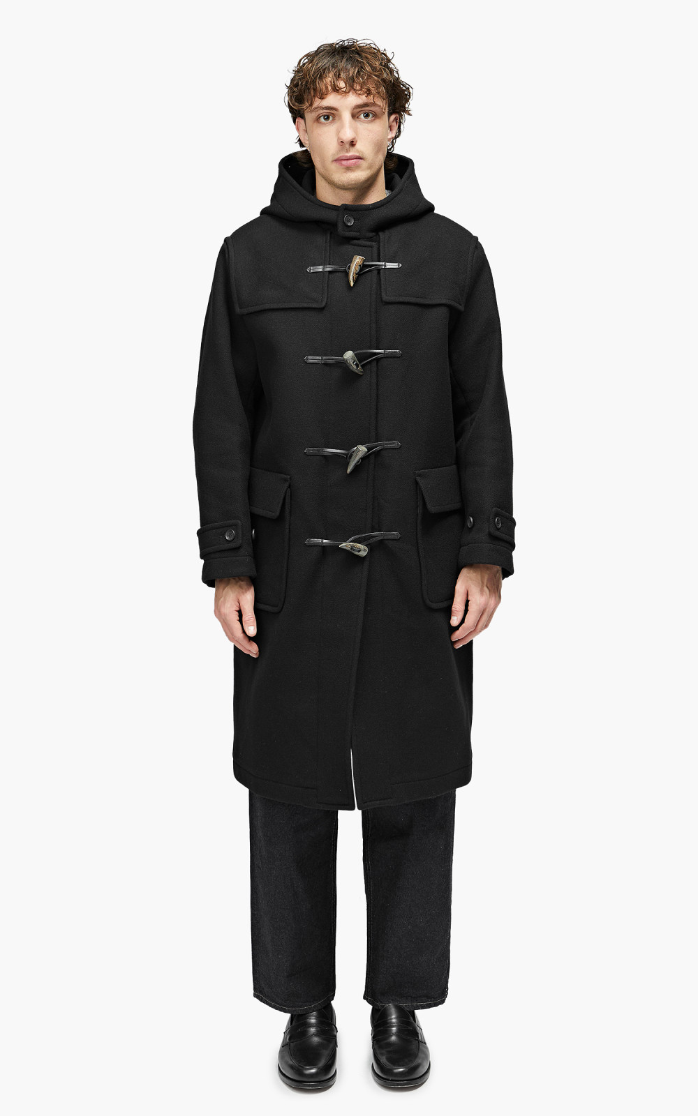 ジャケット・アウター YLEVE WOOL DOUBLE TWILL DUFFLE COAT YLÈVE Wool Double Twill Duffle Coat Black | Cultizm