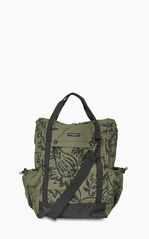 Engineered Garments UL 3 Way Bag Ripstop Olive Floral Print