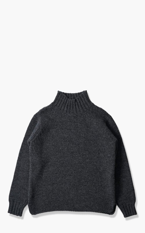 Margaret Howell MHL. Wide Neck Sweater British Wool Charcoal