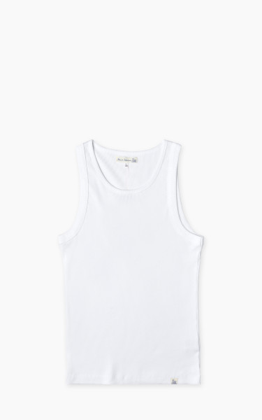 Merz b. Schwanen RIBTANK01 Ribbed Tank Top White