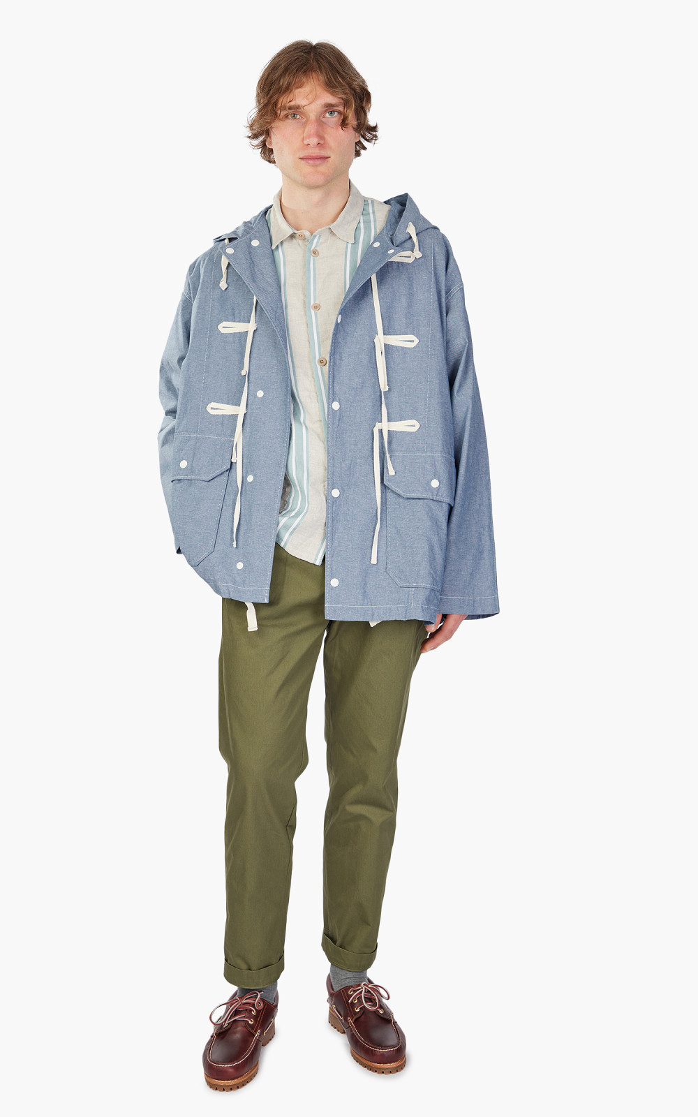 Engineered Garments LT Parka Cotton Chambray Light Blue