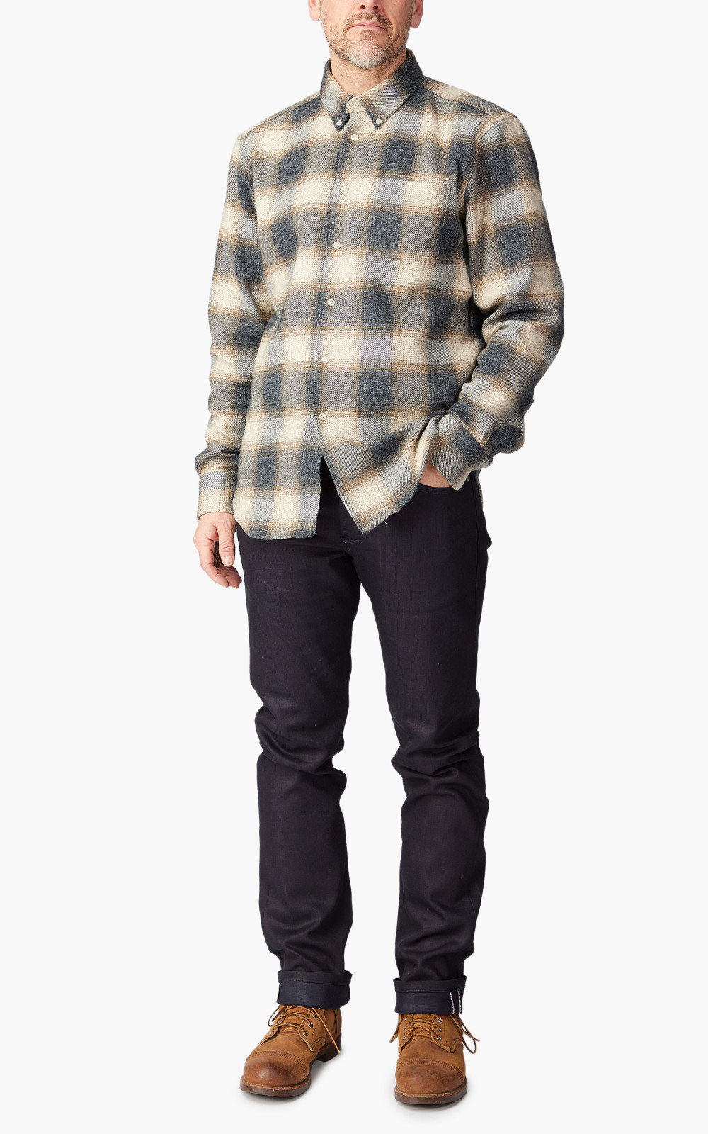 Naked & Famous Denim Weird Guy Indigo/Indigo Stretch