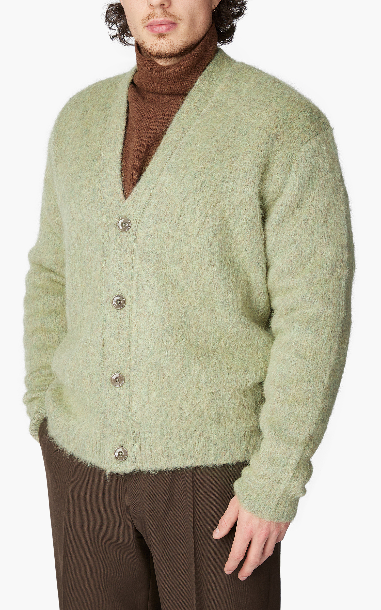 LEMAIRE brushed-effect cardigan - Green