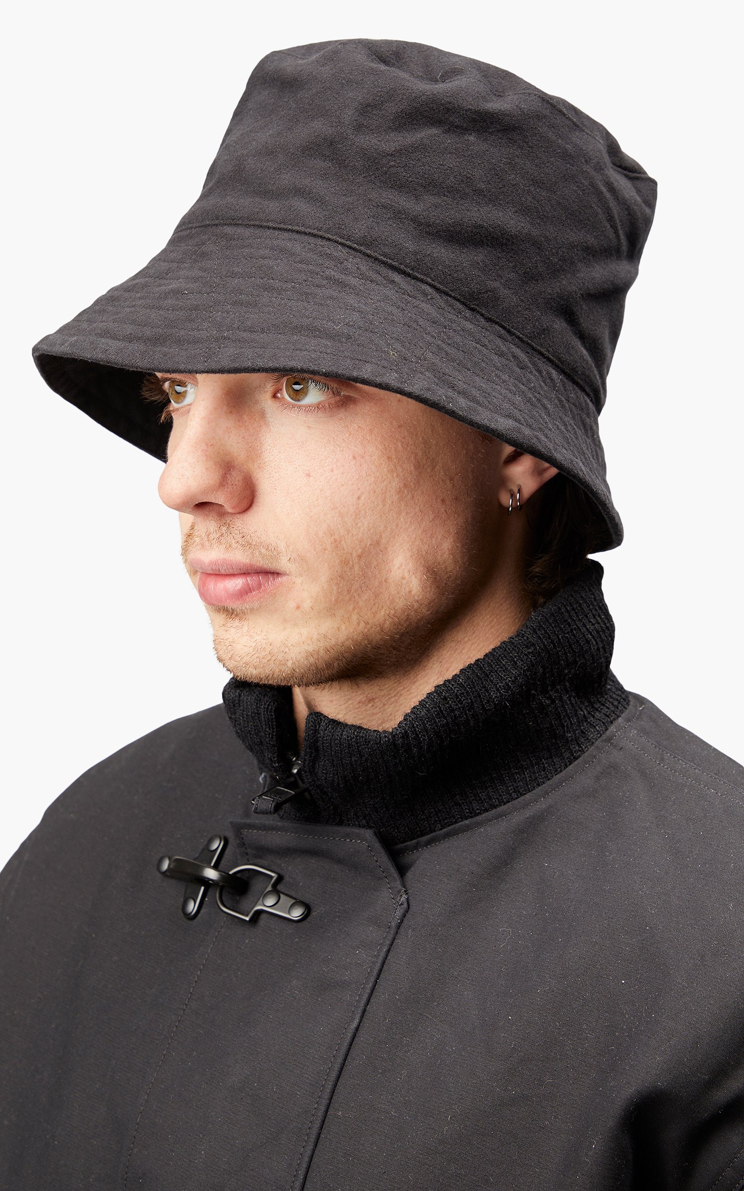 Engineered Garments Bucket Hat Cotton Moleskin Black | Cultizm