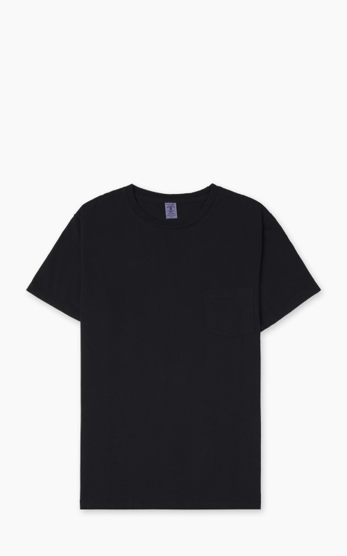 Velva Sheen Crew Neck Pocket Tee Black Indigo Dyed