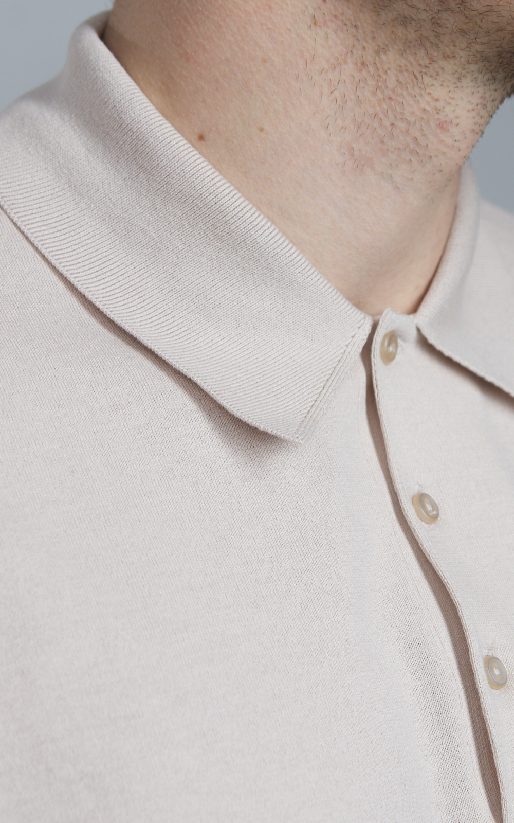 Kaptain Sunshine Cotton Knit Polo Shirt Sand Beige | Cultizm Kaptain Sunshine Cotton Knit Polo Shirt Sand Beige | Cultizm