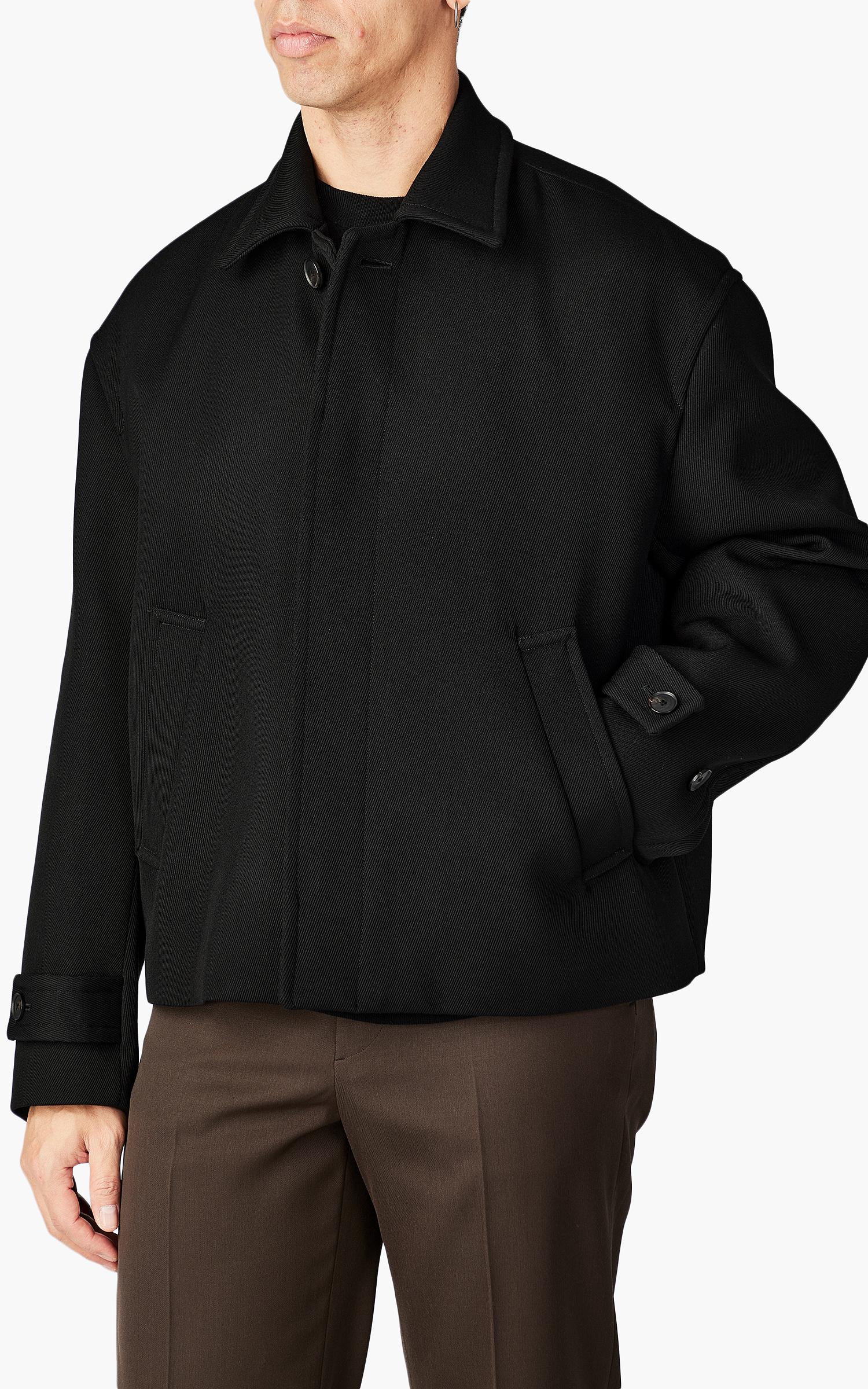 Auralee Double Cloth Hard Twist Carsey Blouson Black | Cultizm