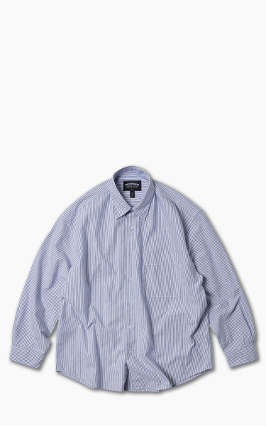 FrizmWORKS Stripe Cotton Relaxed Shirt Blue