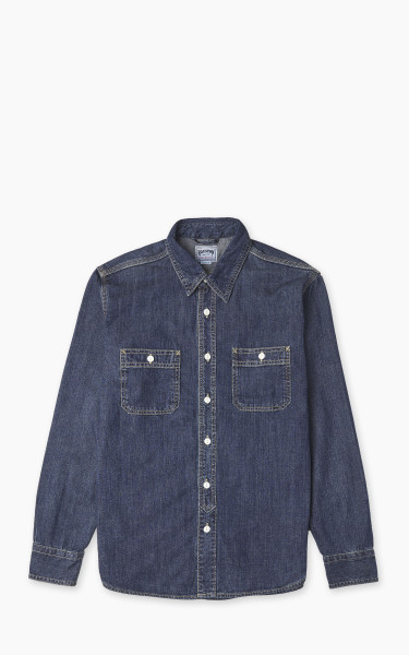 Houston U.S. Cotton Denim Work Shirt Vintage Wash Indigo