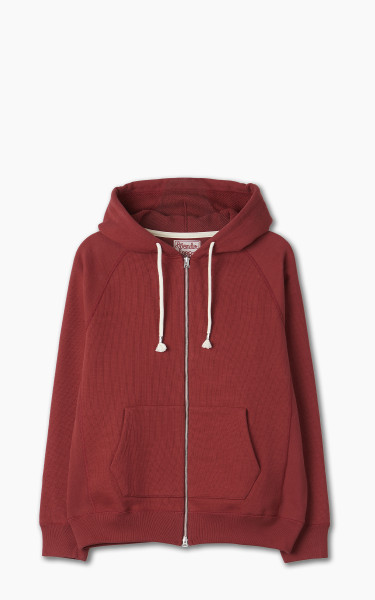 Wonder Looper Zip Hoodie Double Heavyweight French Terry Red