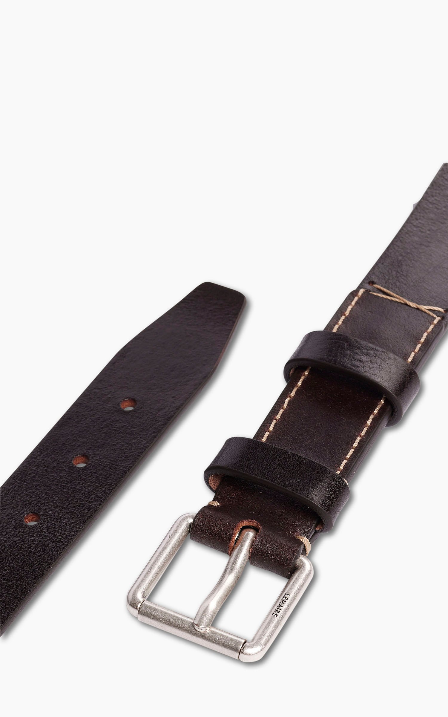 Lemaire Reversed Belt Leather 30 Dark Brown | Cultizm
