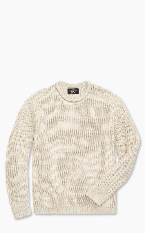 RRL Cotton-Linen Rollneck Jumper Raw White