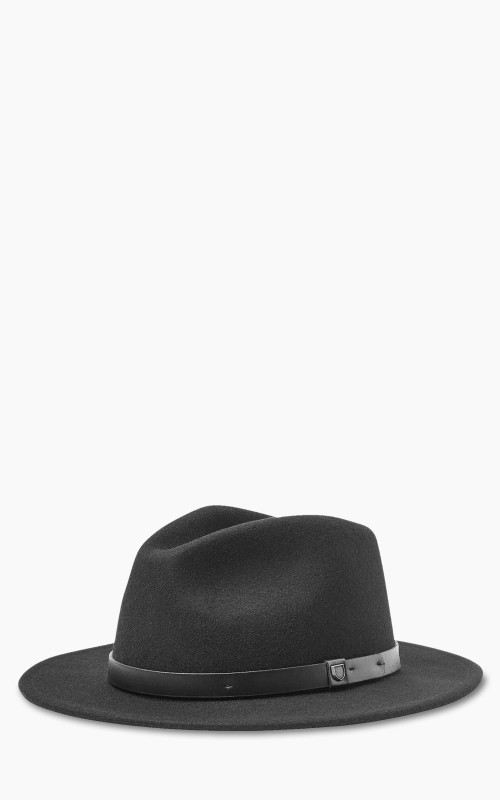 Brixton Messer Fedora Wool Felt Hat Black/Black
