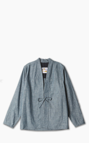 Naked &amp; Famous Denim Kimono Shirt Chambray Rinsed Blue 5oz