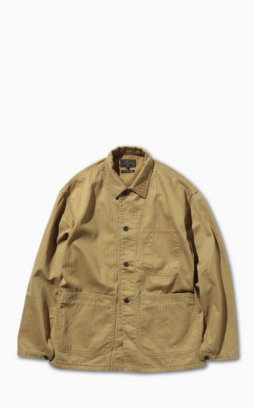 Beams Plus Supima Cotton Herringbone Military Chore Jacket Khaki