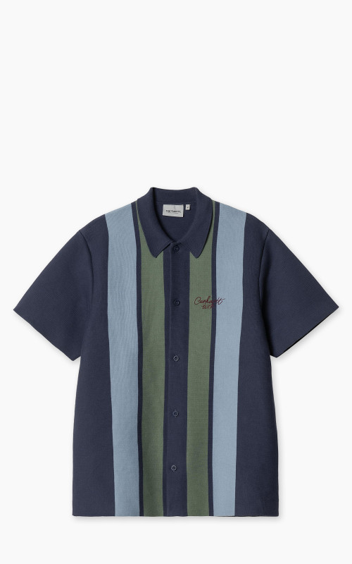 Carhartt WIP S/S Memory Knit Shirt Percy Stripe/Ink