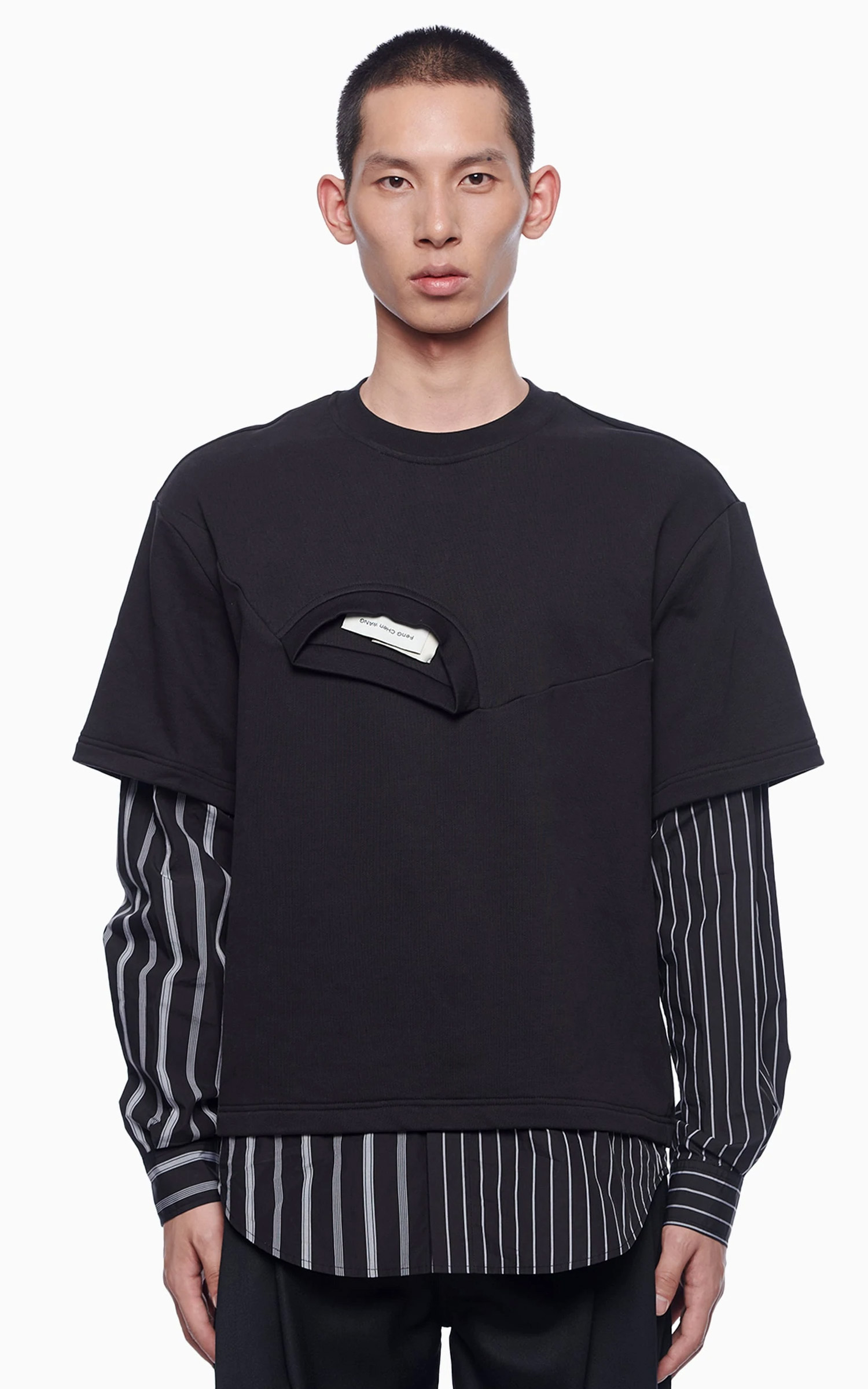 Feng Chen Wang Shirting Panelled Sweater Black | Cultizm