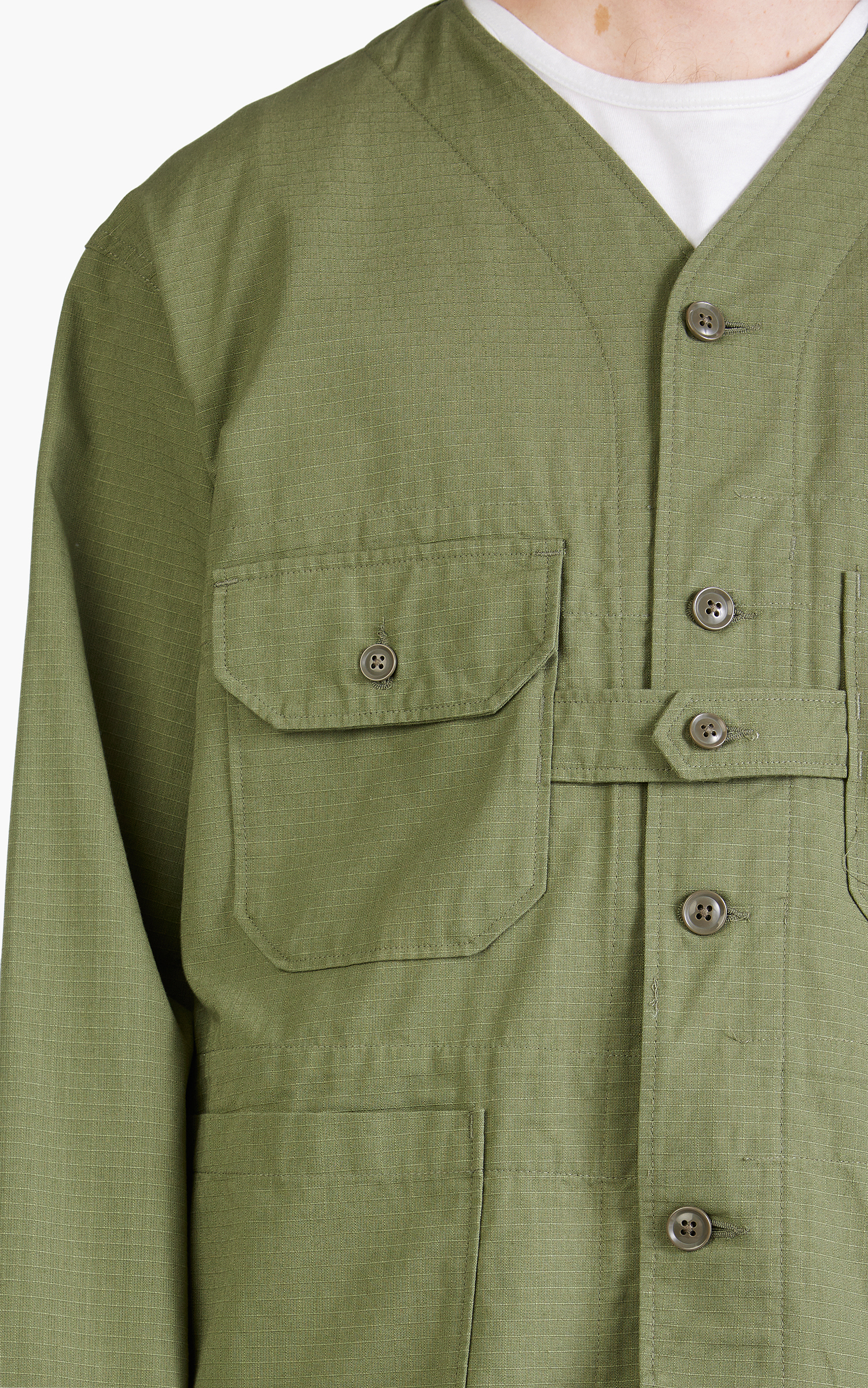 Engineered Garments Cardigan Jacket Cotton Ripstop Olive Engineered Garments Cardigan Jacket Cotton Ripstop Olive
