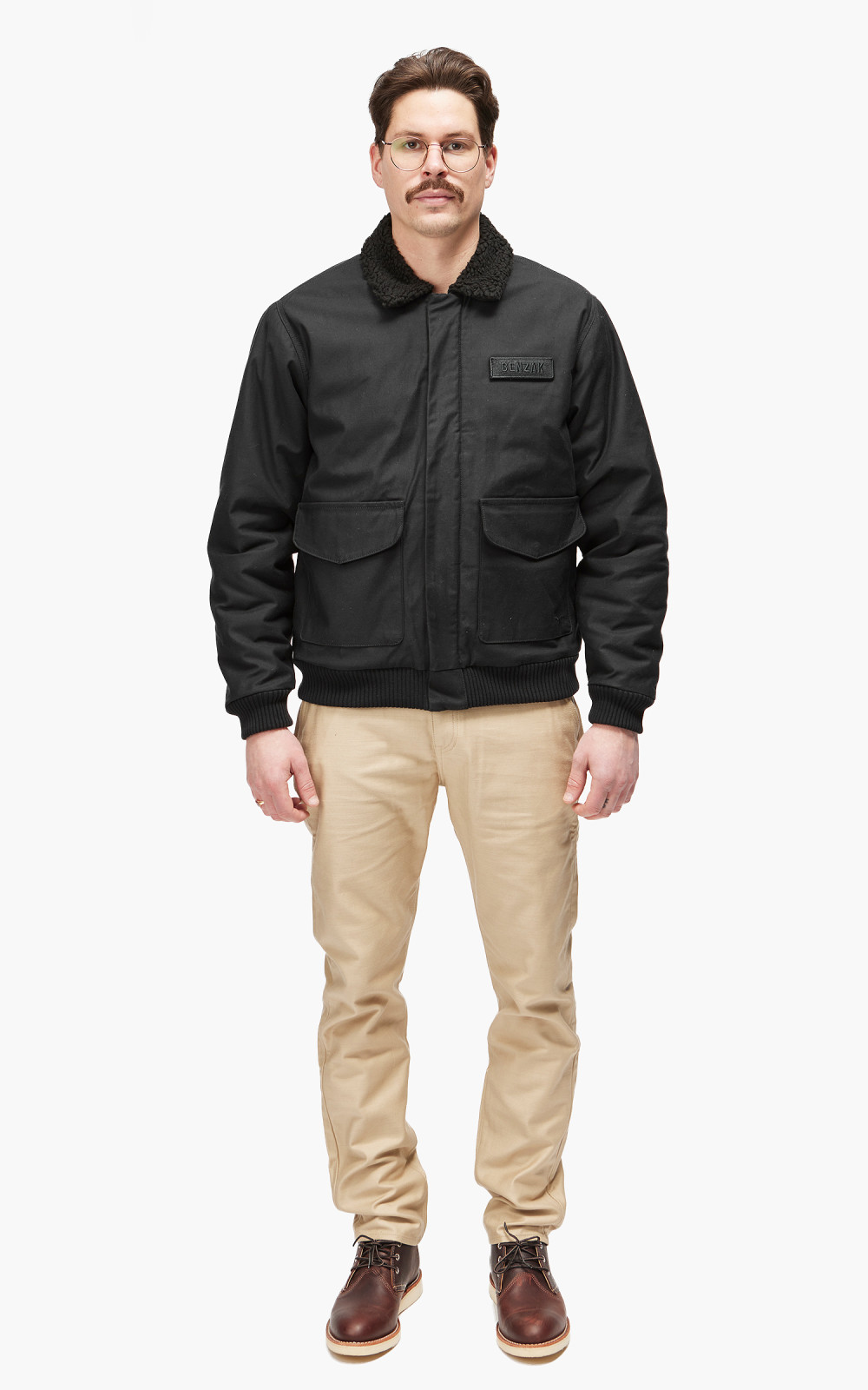 Benzak BBJ-03 Flight Jacket M65 Reverse Sateen Twill Black | Cultizm