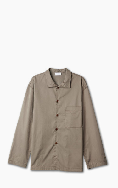 Lemaire Stand Collar Shirt Cotton Twill Squirrel