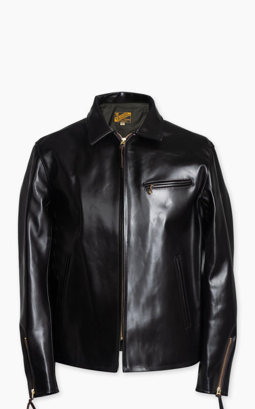 Y'2 Leather PR-65 Vintage Horsehide Light Single Riders Leather Jacket Black