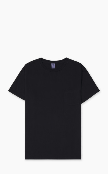 Velva Sheen Crew Neck Pocket Tee Black Indigo Dyed