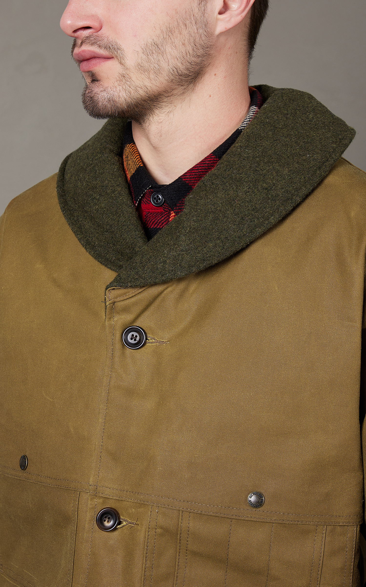 Filson Tin Cloth Insulated Packer Coat Dark Tan | Cultizm