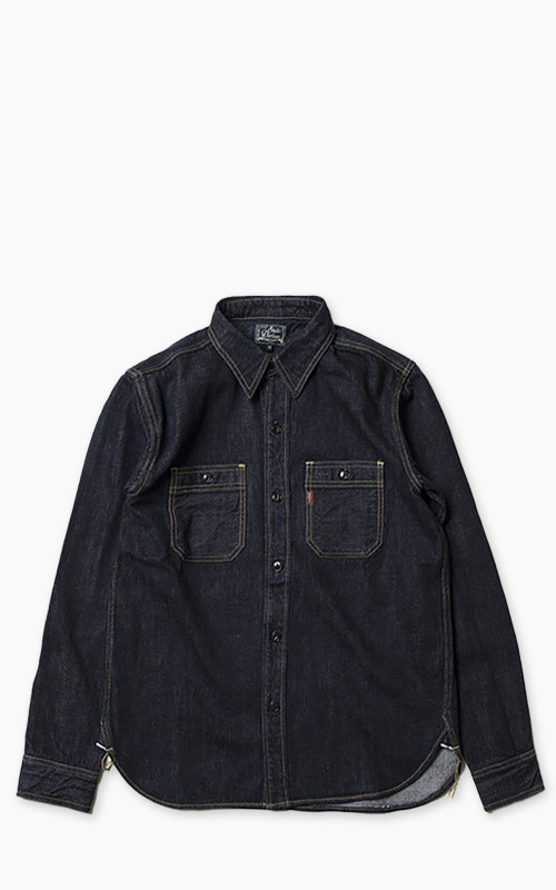 Studio D'Artisan D5335 Selvedge Denim Work Shirt One Wash Indigo