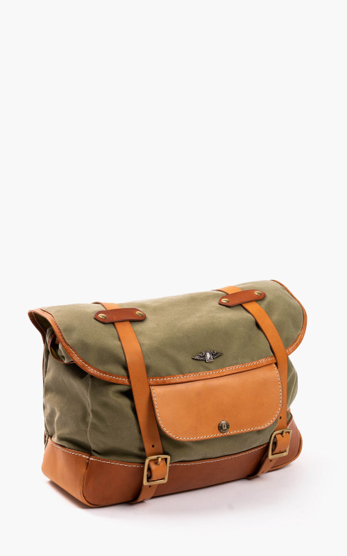 Shangri-La Heritage Explorator Waxed Canvas Messenger Bag Army EWCMB-AR