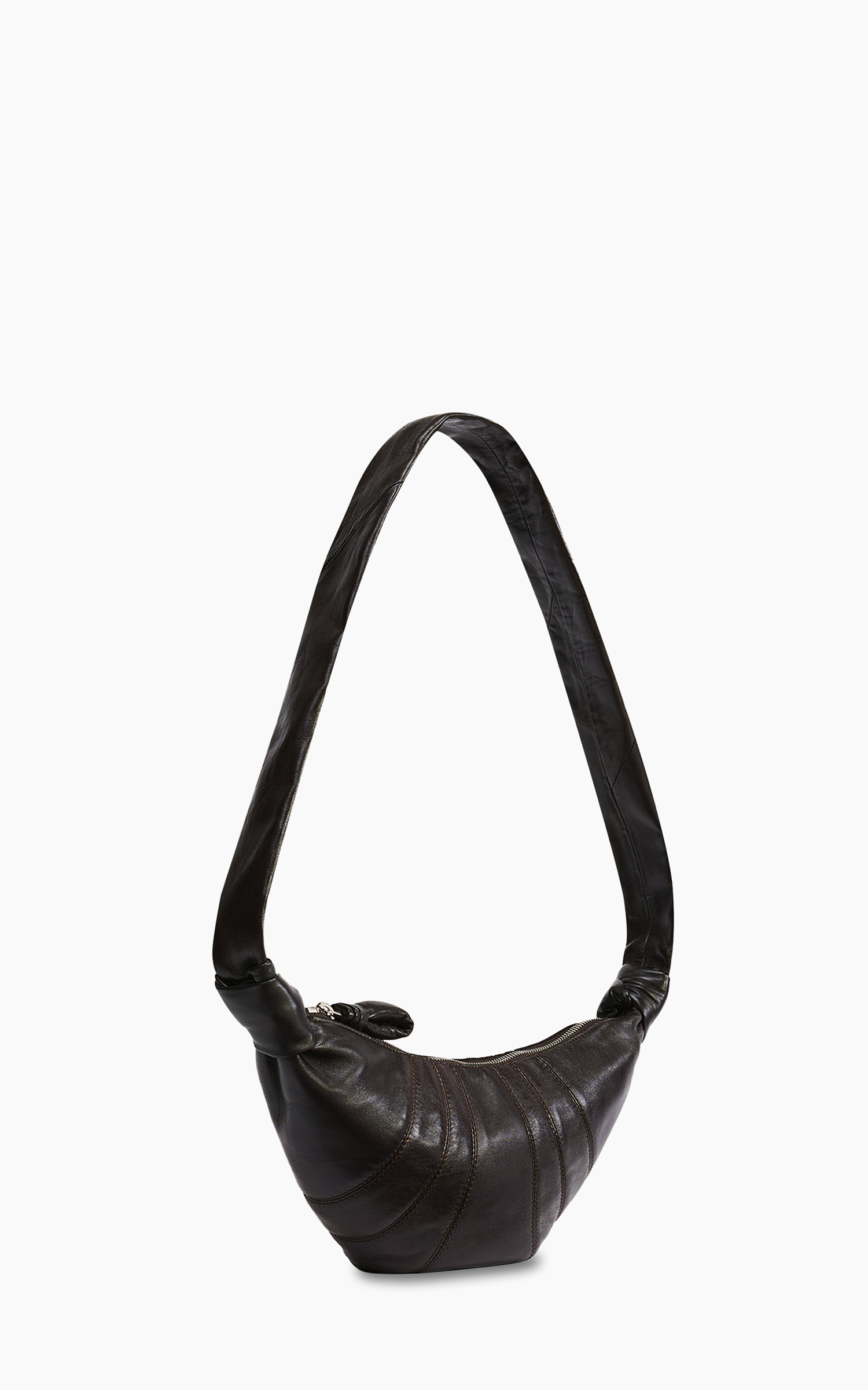 Lemaire Small Croissant Bag Soft Nappa Leather Dark Chocolate | Cultizm