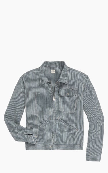 RRL Striped Cotton-Linen Jacket Indigo