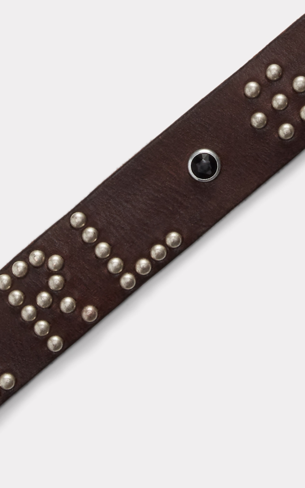 RRL Studded-Logo Leather Belt Dark Brown | Cultizm