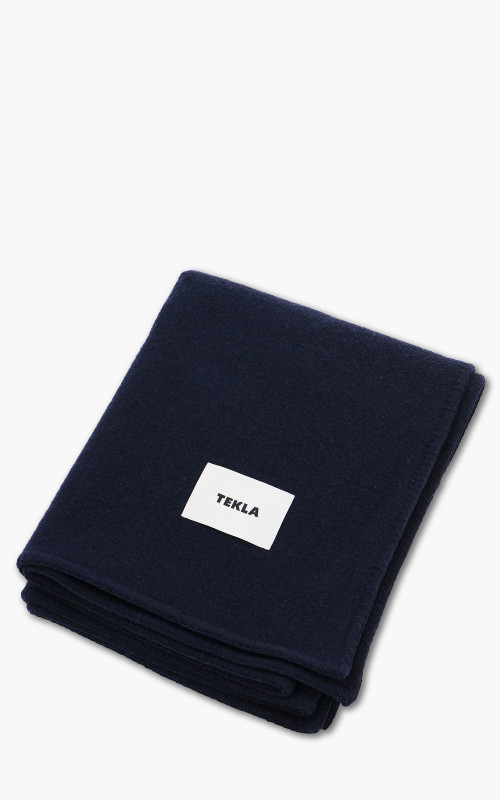 TEKLA Merino Wool Blanket Solid Dark Blue